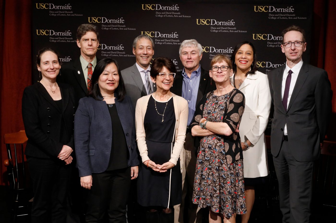 The professors with Dean Miller and Provost Quick