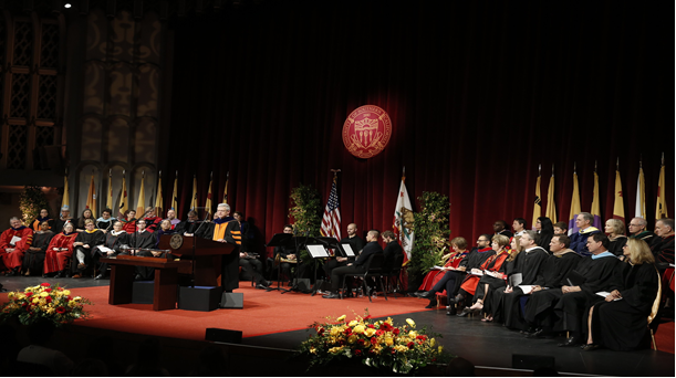 Provost speaking at convocation